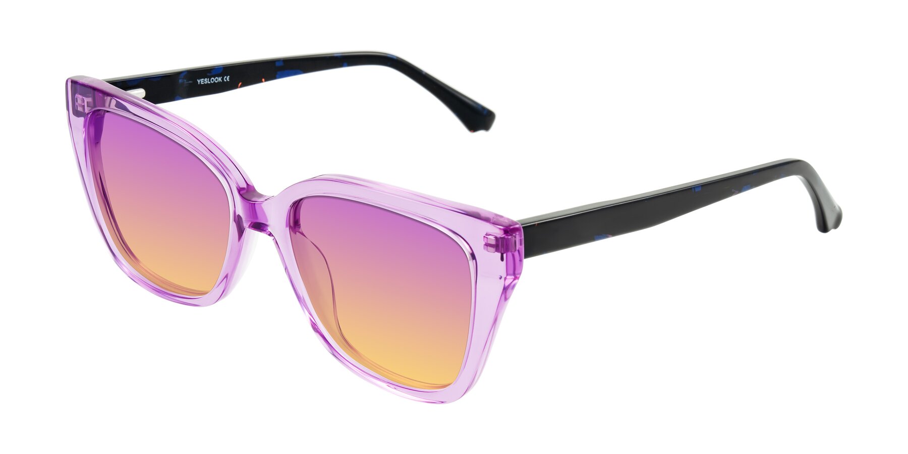 Angle of Kahlem in Violet with Purple / Yellow Gradient Lenses