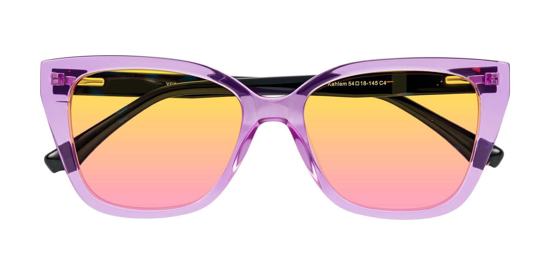 Folded Front of Kahlem in Violet with Yellow / Pink Gradient Lenses