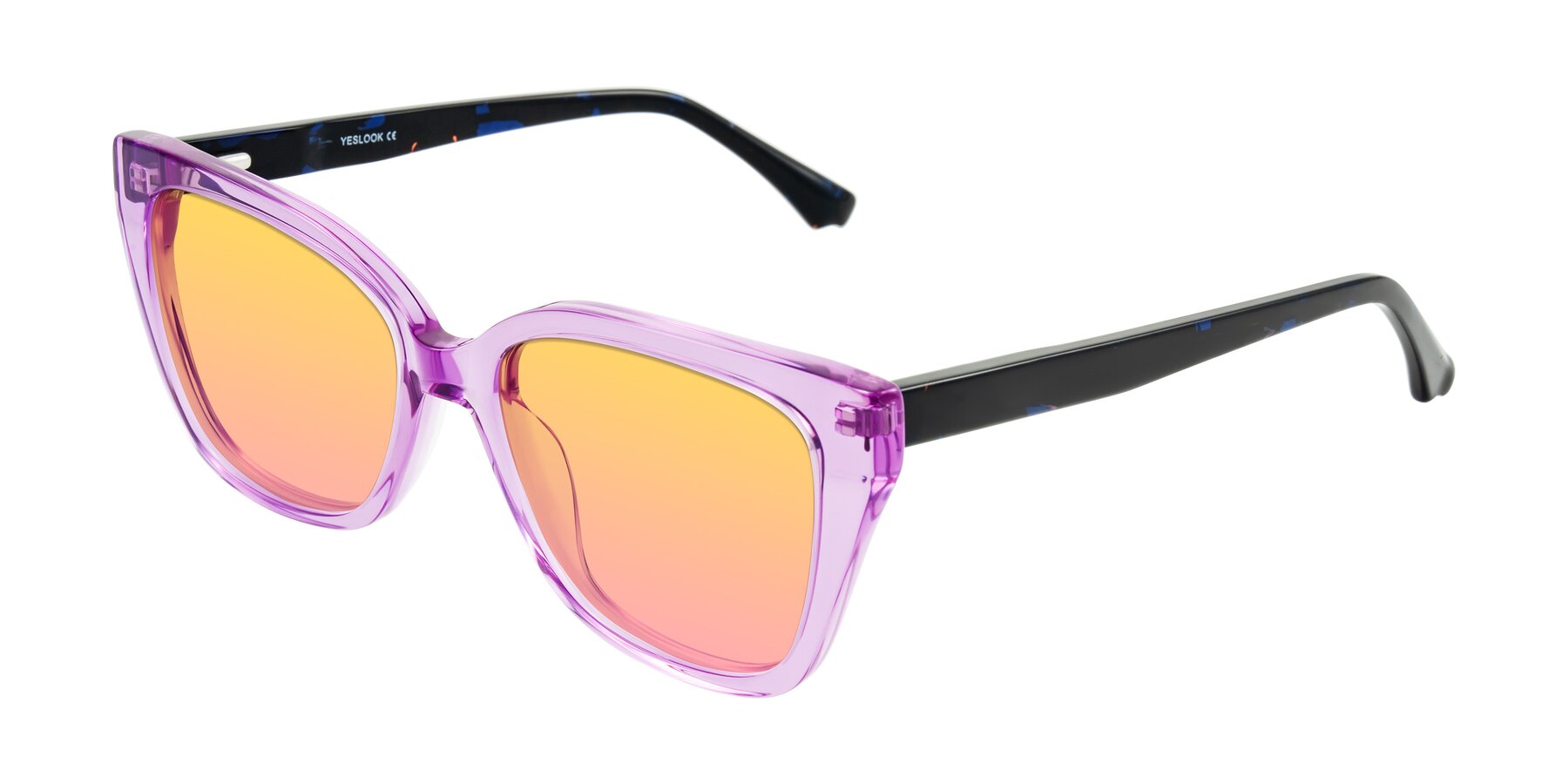Angle of Kahlem in Violet with Yellow / Pink Gradient Lenses