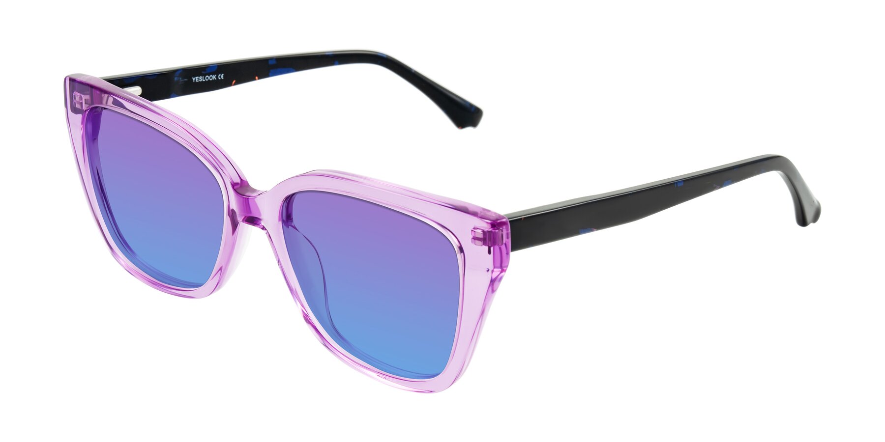 Angle of Kahlem in Violet with Purple / Blue Gradient Lenses