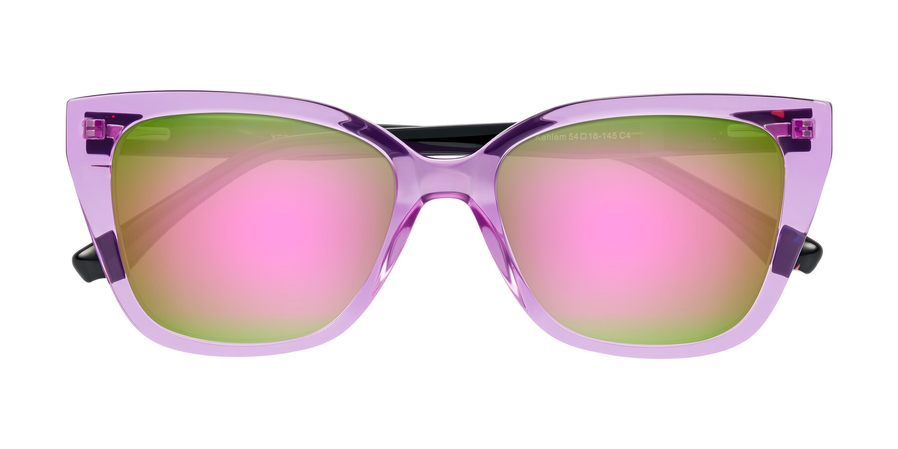 Folded Front of Kahlem in Violet with Pink Mirrored Lenses