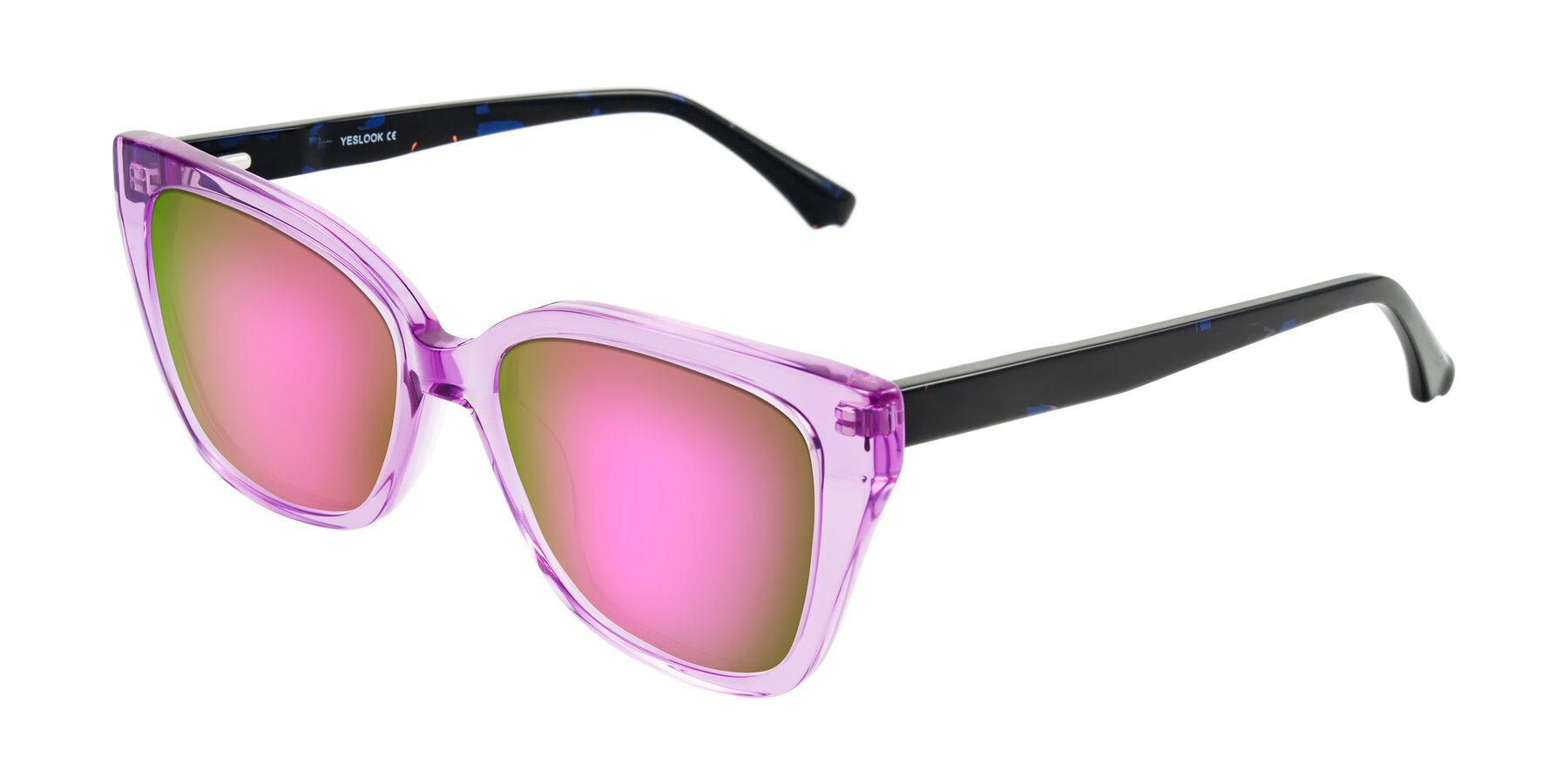 Angle of Kahlem in Violet with Pink Mirrored Lenses