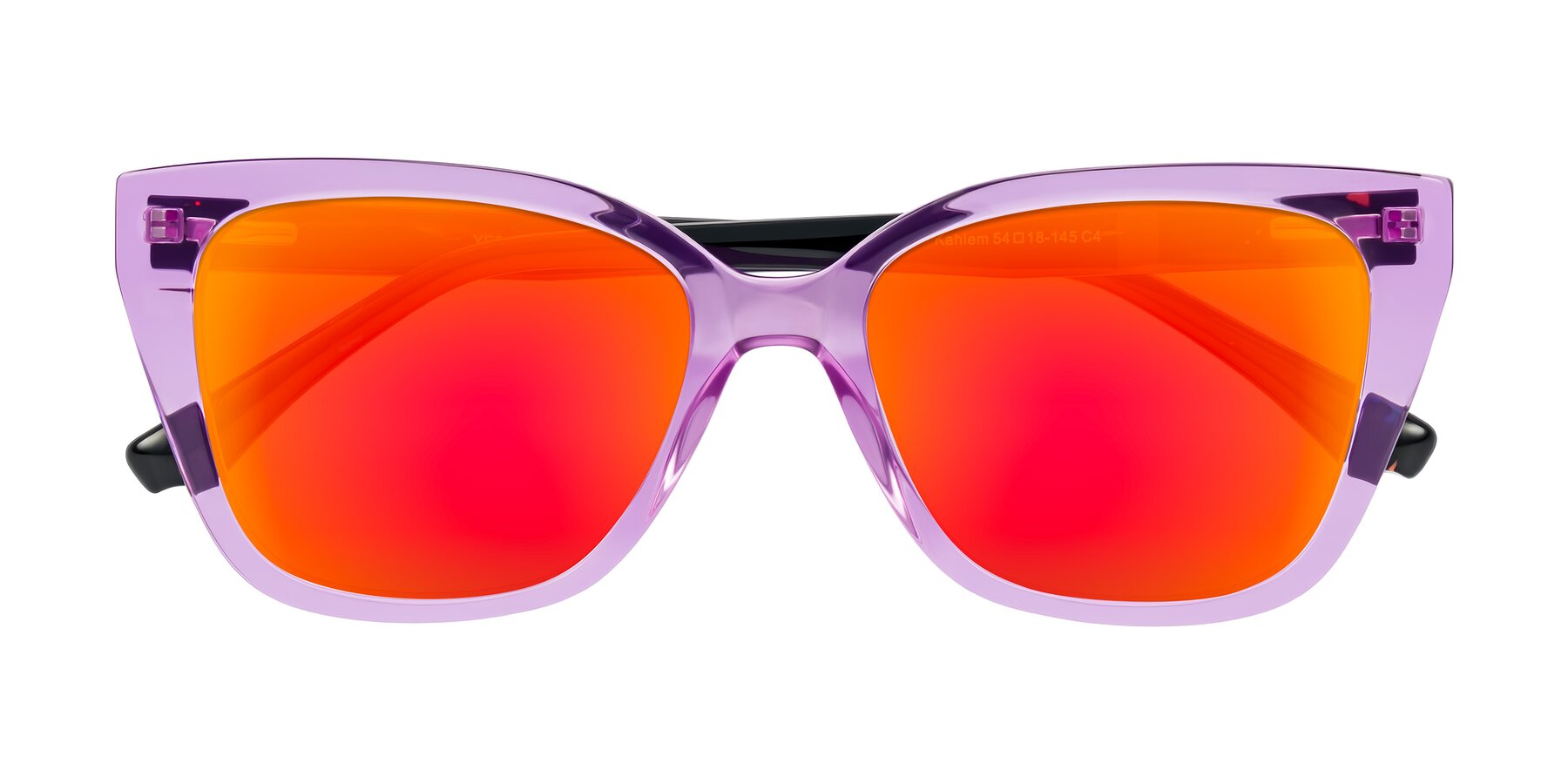 Folded Front of Kahlem in Violet with Red Gold Mirrored Lenses