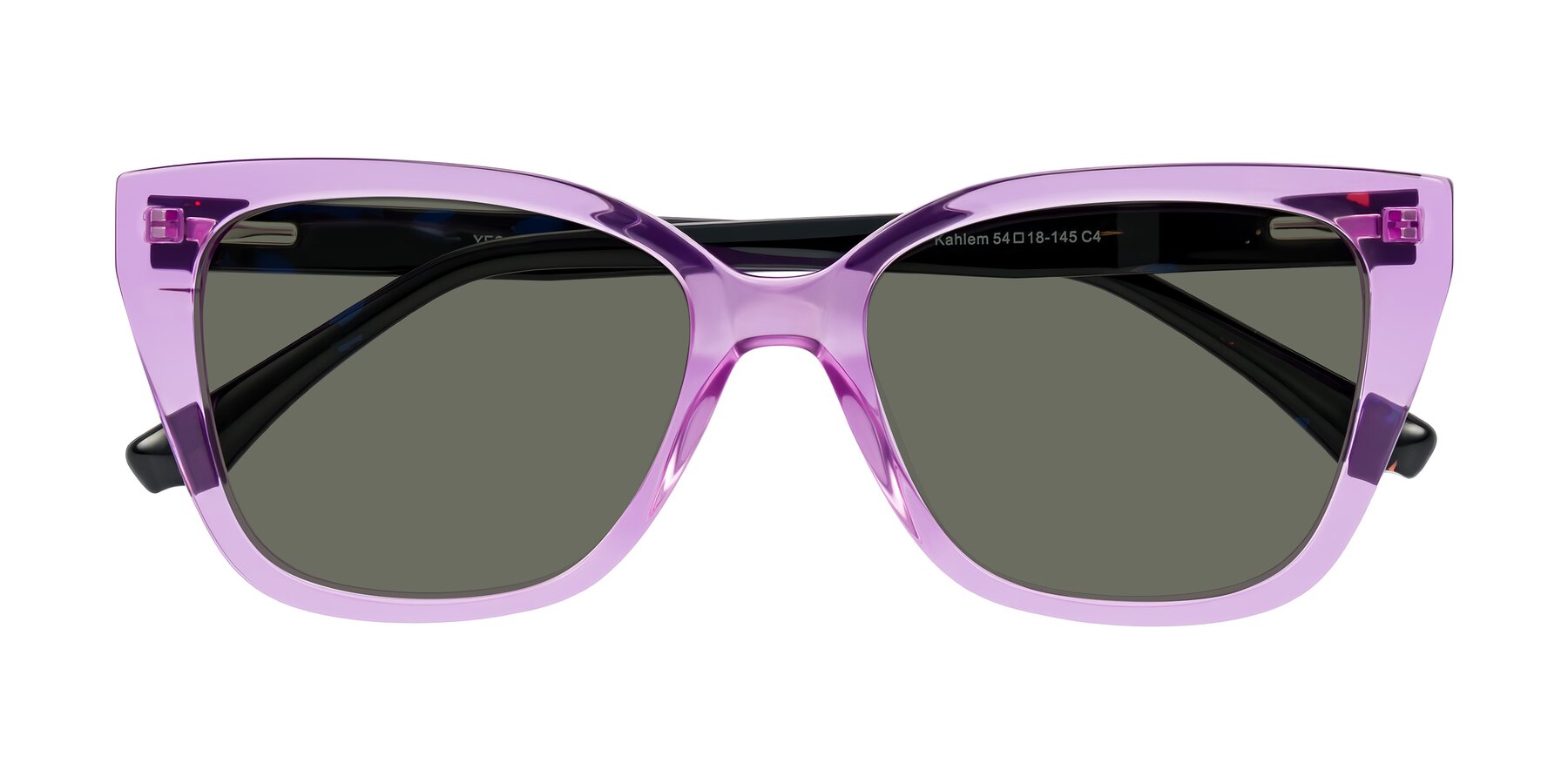 Folded Front of Kahlem in Violet with Gray Polarized Lenses