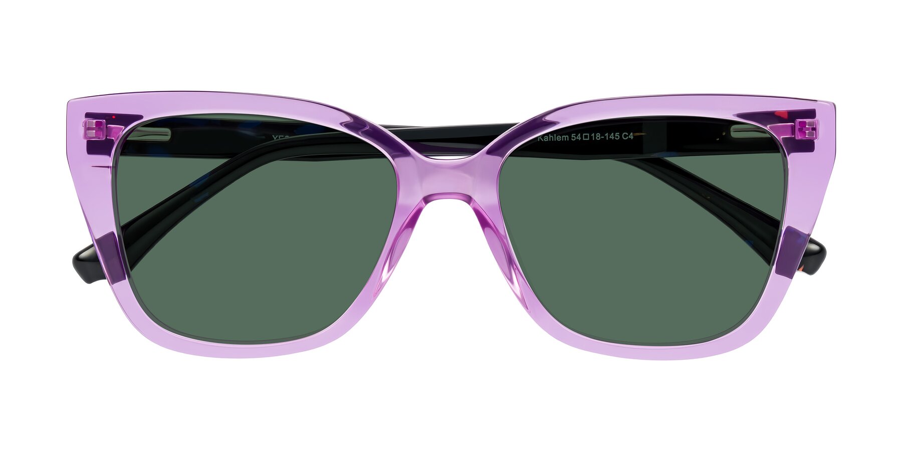 Folded Front of Kahlem in Violet with Green Polarized Lenses