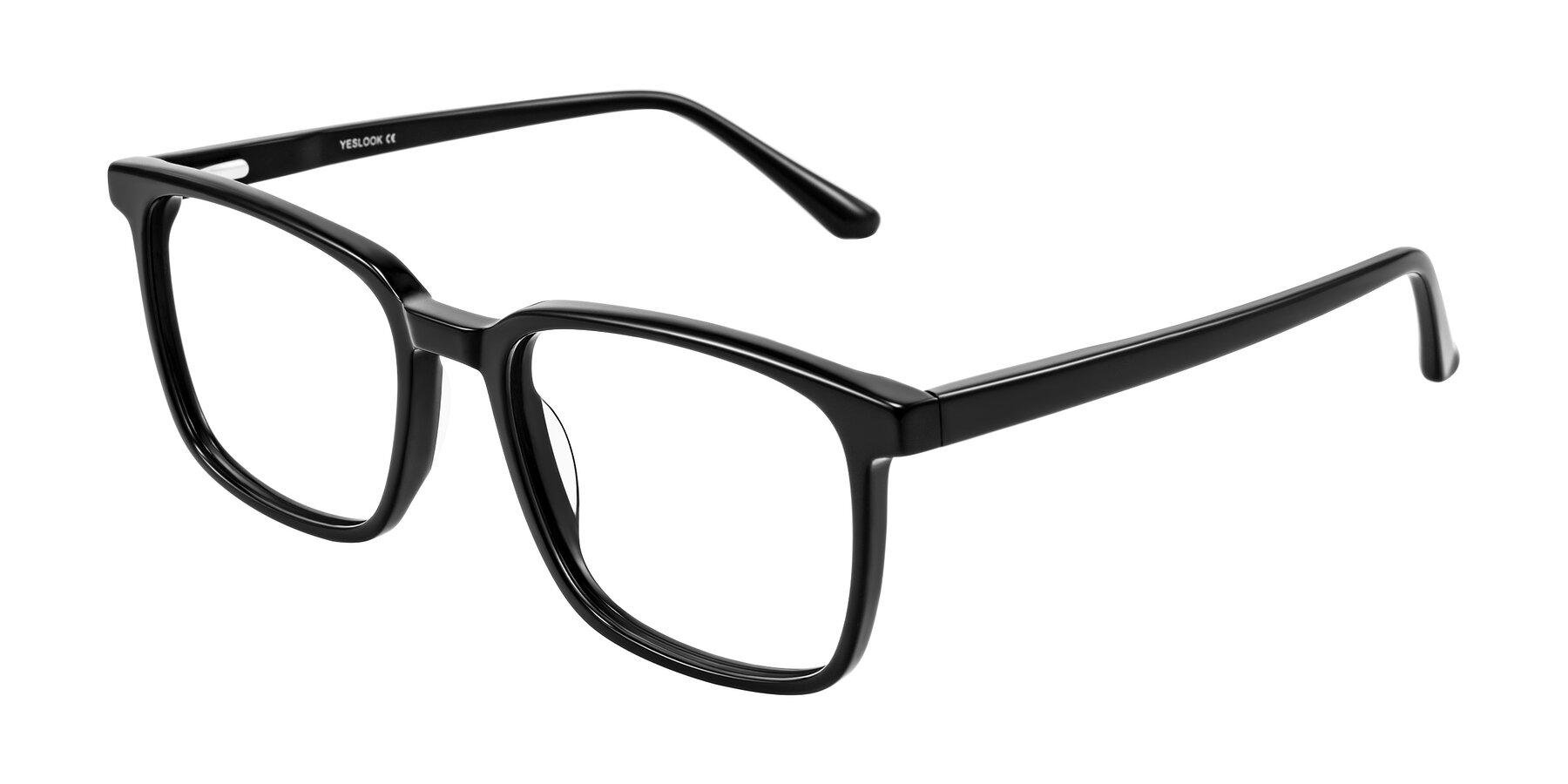 Angle of Murillo in Black with Clear Eyeglass Lenses