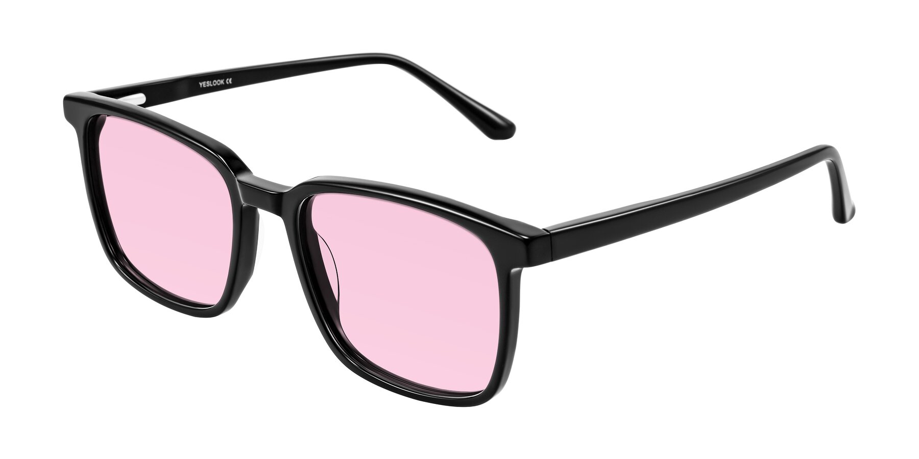 Angle of Murillo in Black with Light Pink Tinted Lenses