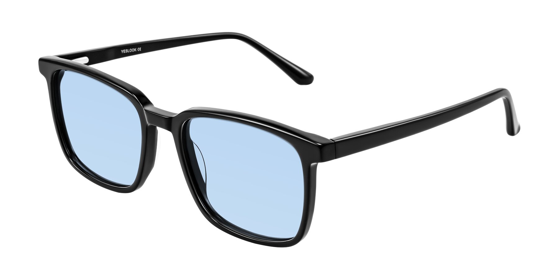Angle of Murillo in Black with Light Blue Tinted Lenses