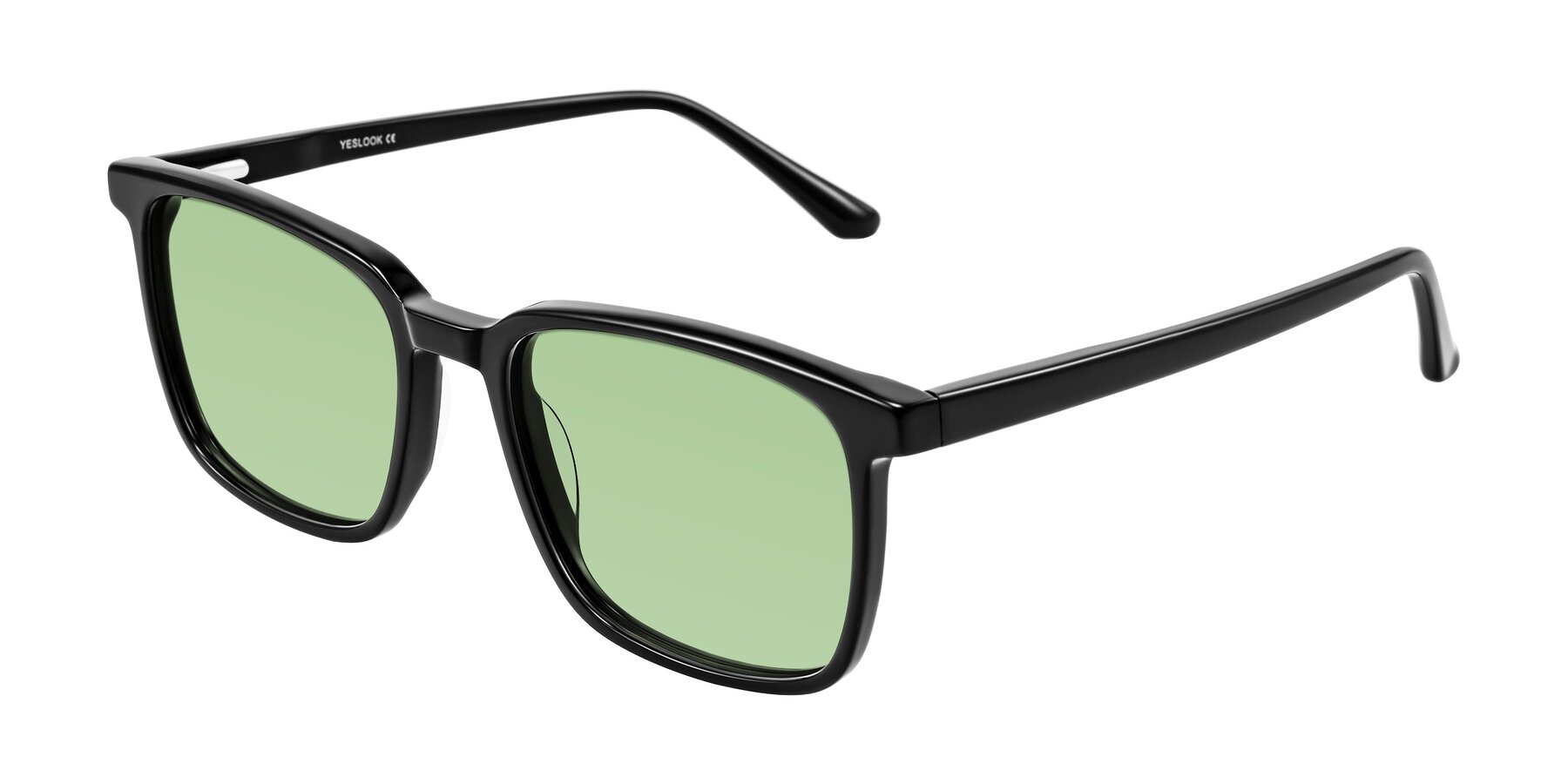 Angle of Murillo in Black with Medium Green Tinted Lenses