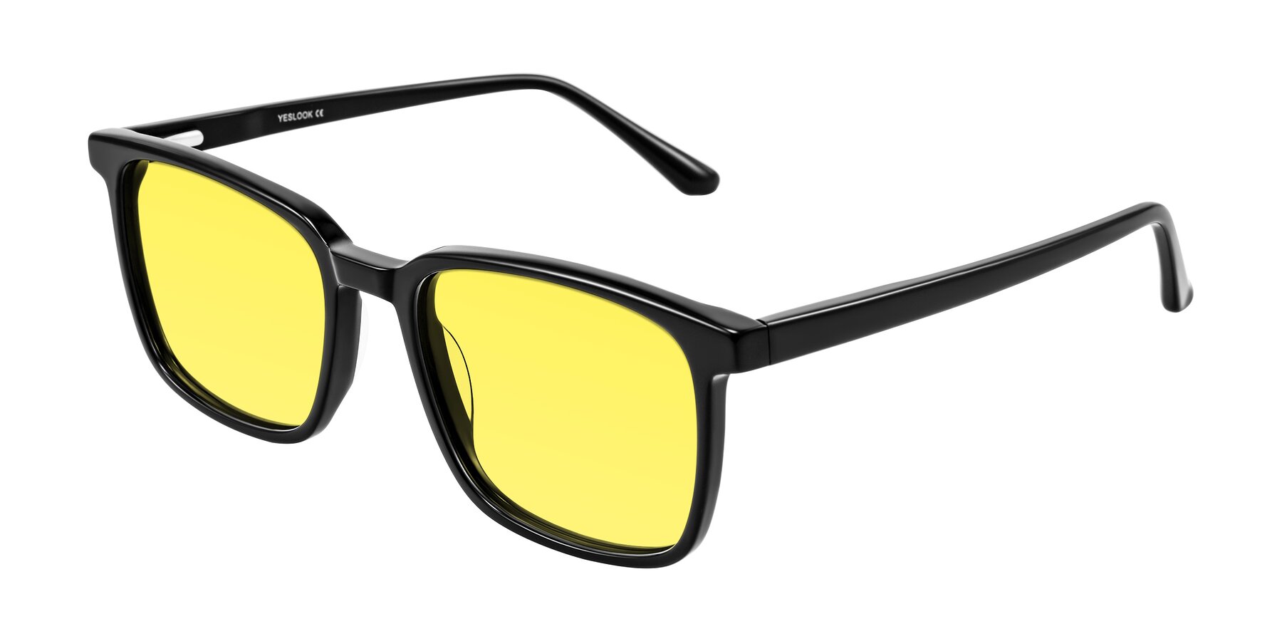 Angle of Murillo in Black with Medium Yellow Tinted Lenses
