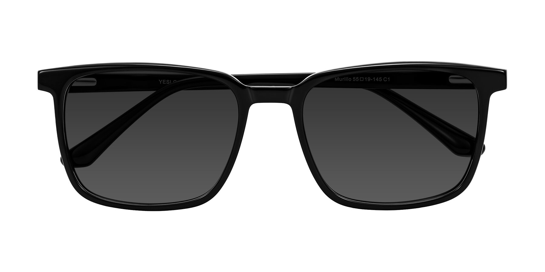 Folded Front of Murillo in Black with Gray Tinted Lenses