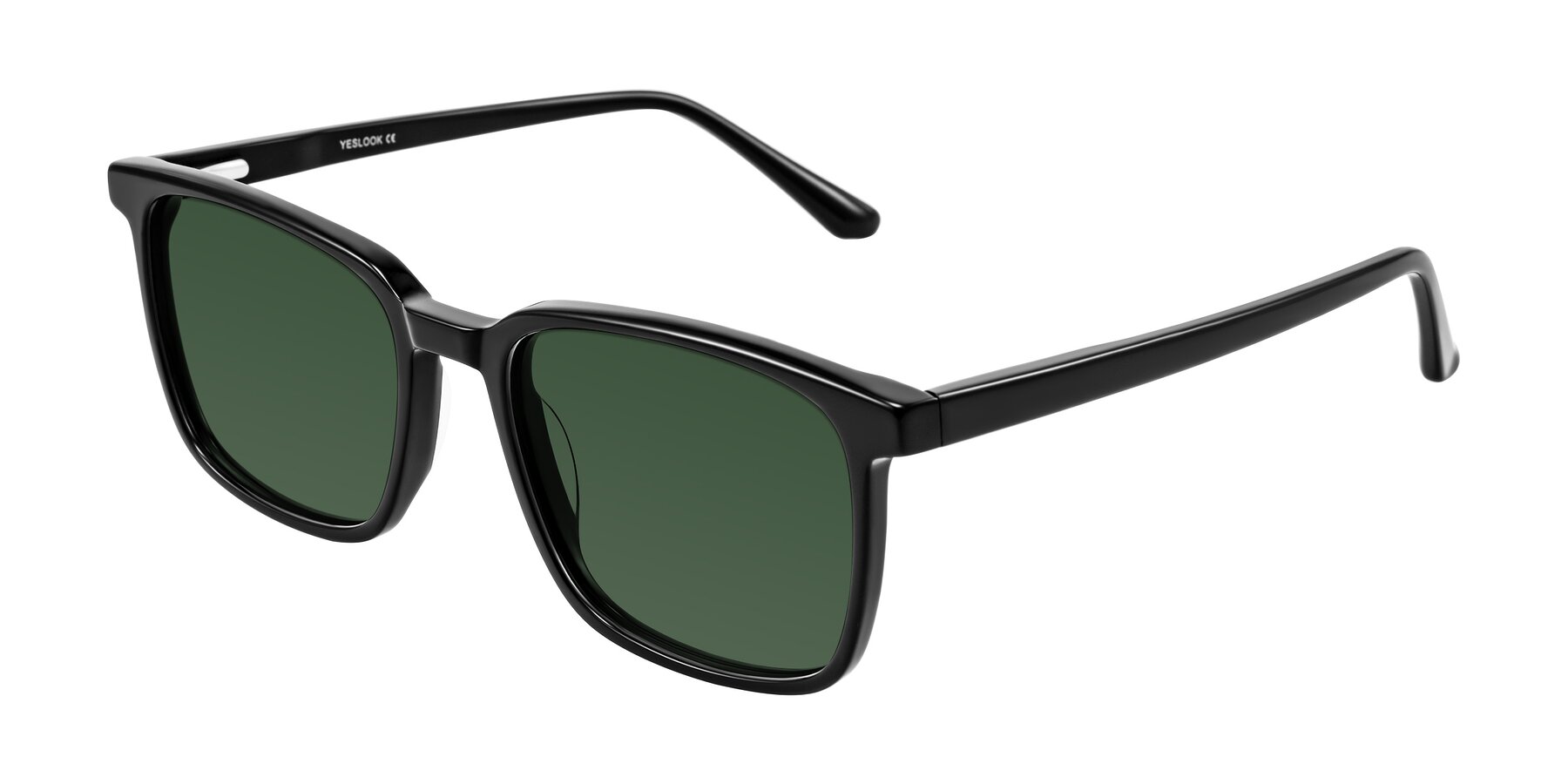Angle of Murillo in Black with Green Tinted Lenses