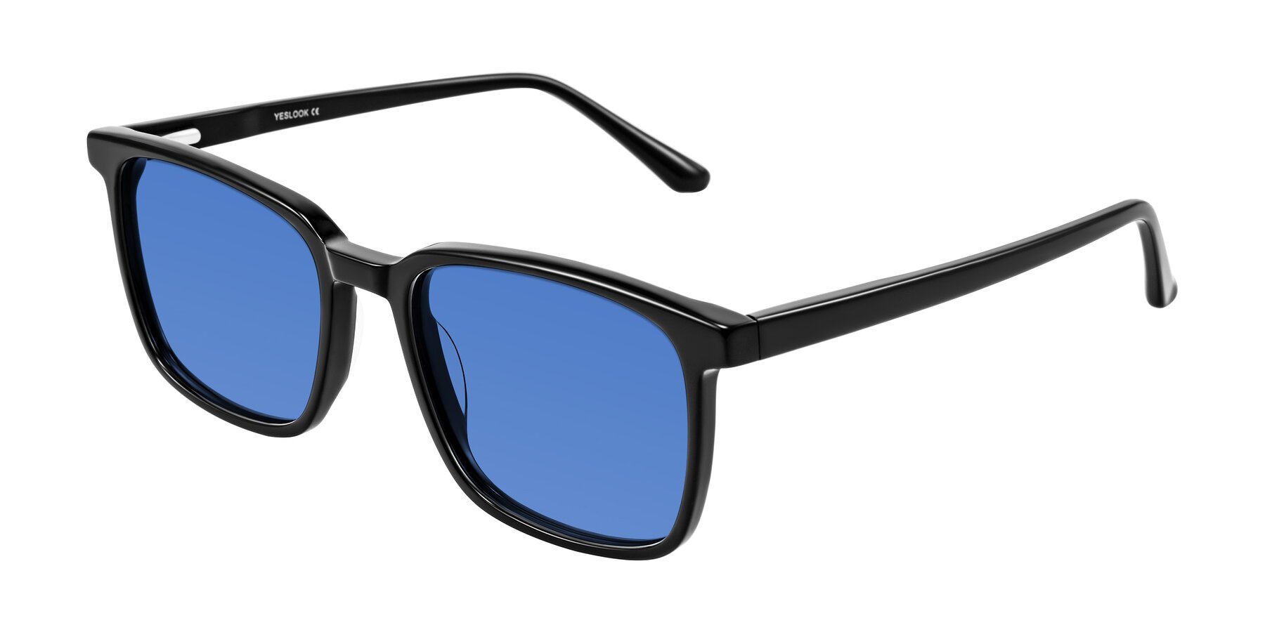 Angle of Murillo in Black with Blue Tinted Lenses