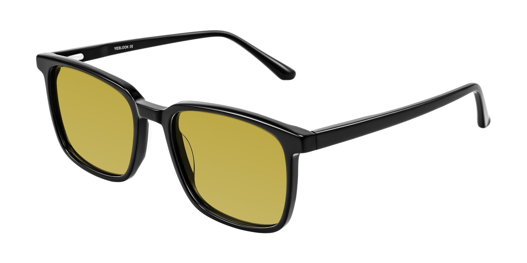 Angle of Murillo in Black with Champagne Tinted Lenses