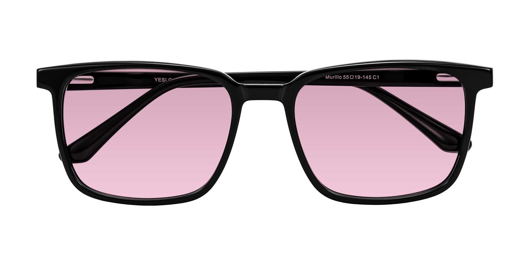 Folded Front of Murillo in Black with Light Wine Tinted Lenses