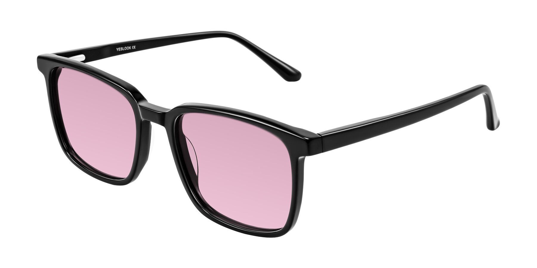 Angle of Murillo in Black with Light Wine Tinted Lenses
