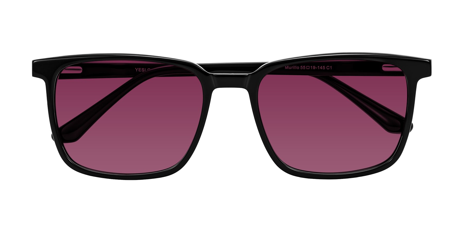 Folded Front of Murillo in Black with Wine Tinted Lenses