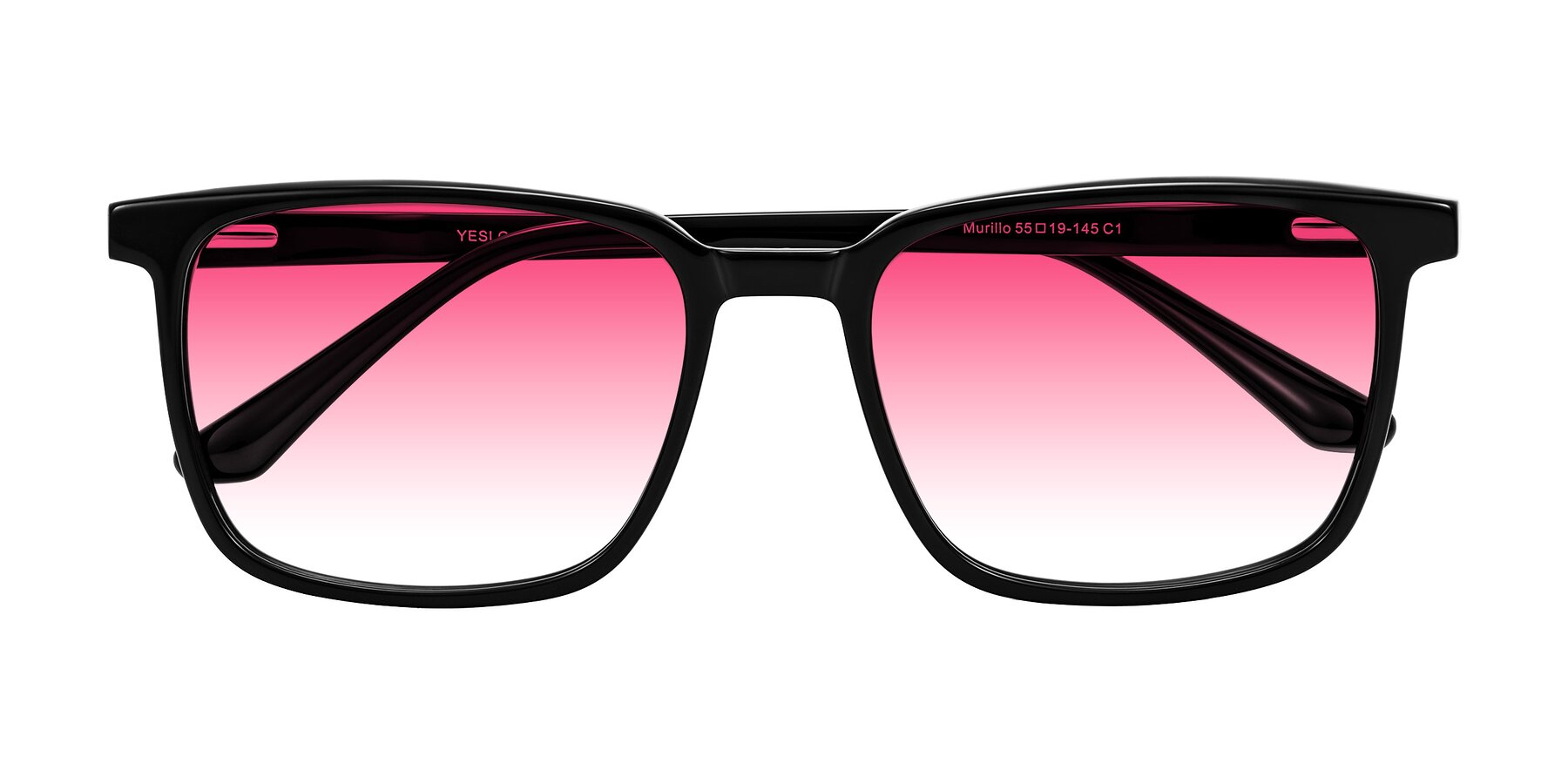 Folded Front of Murillo in Black with Pink Gradient Lenses