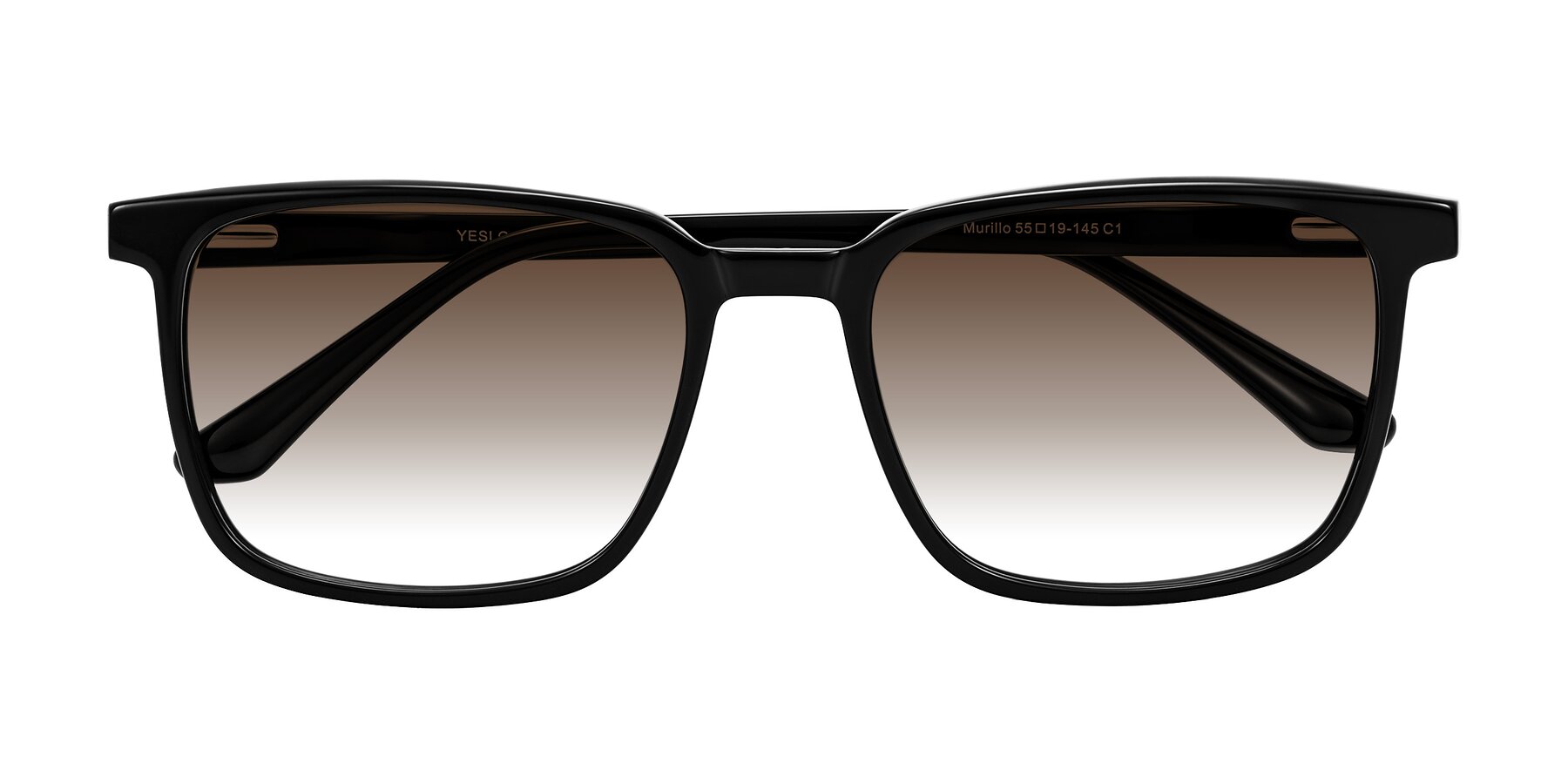 Folded Front of Murillo in Black with Brown Gradient Lenses