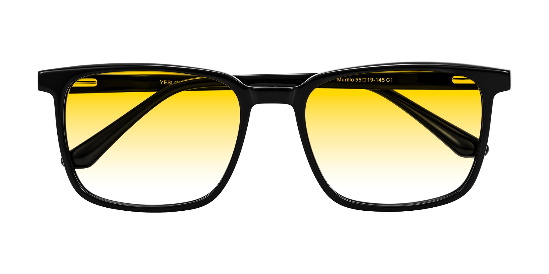 Folded Front of Murillo in Black with Yellow Gradient Lenses