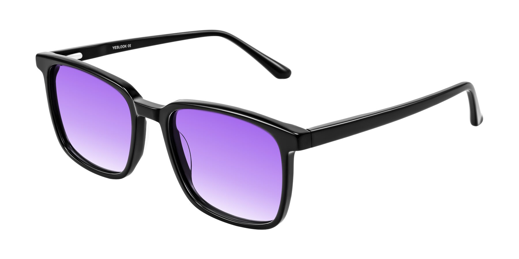 Angle of Murillo in Black with Purple Gradient Lenses