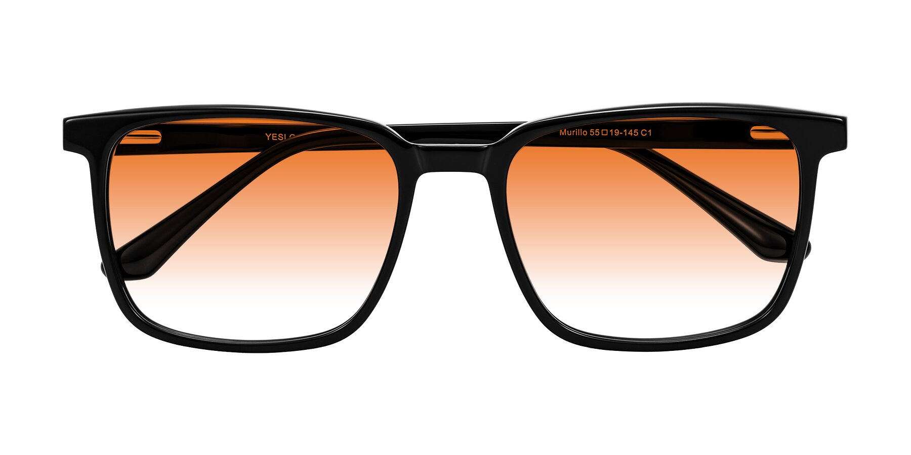 Folded Front of Murillo in Black with Orange Gradient Lenses