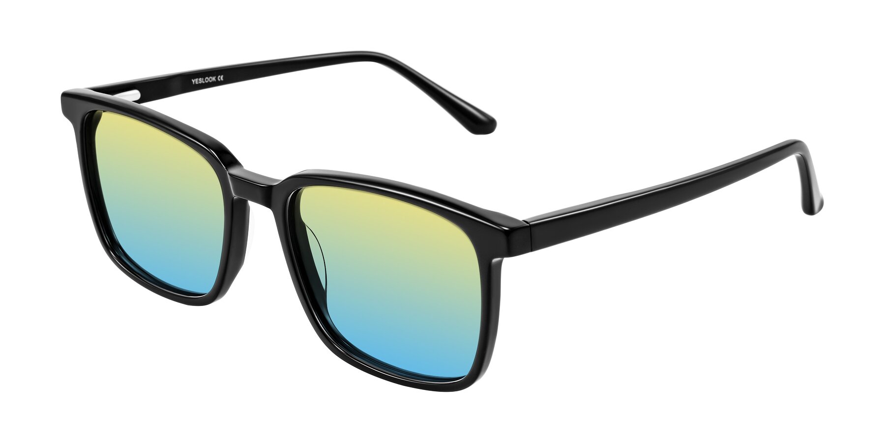 Angle of Murillo in Black with Yellow / Blue Gradient Lenses