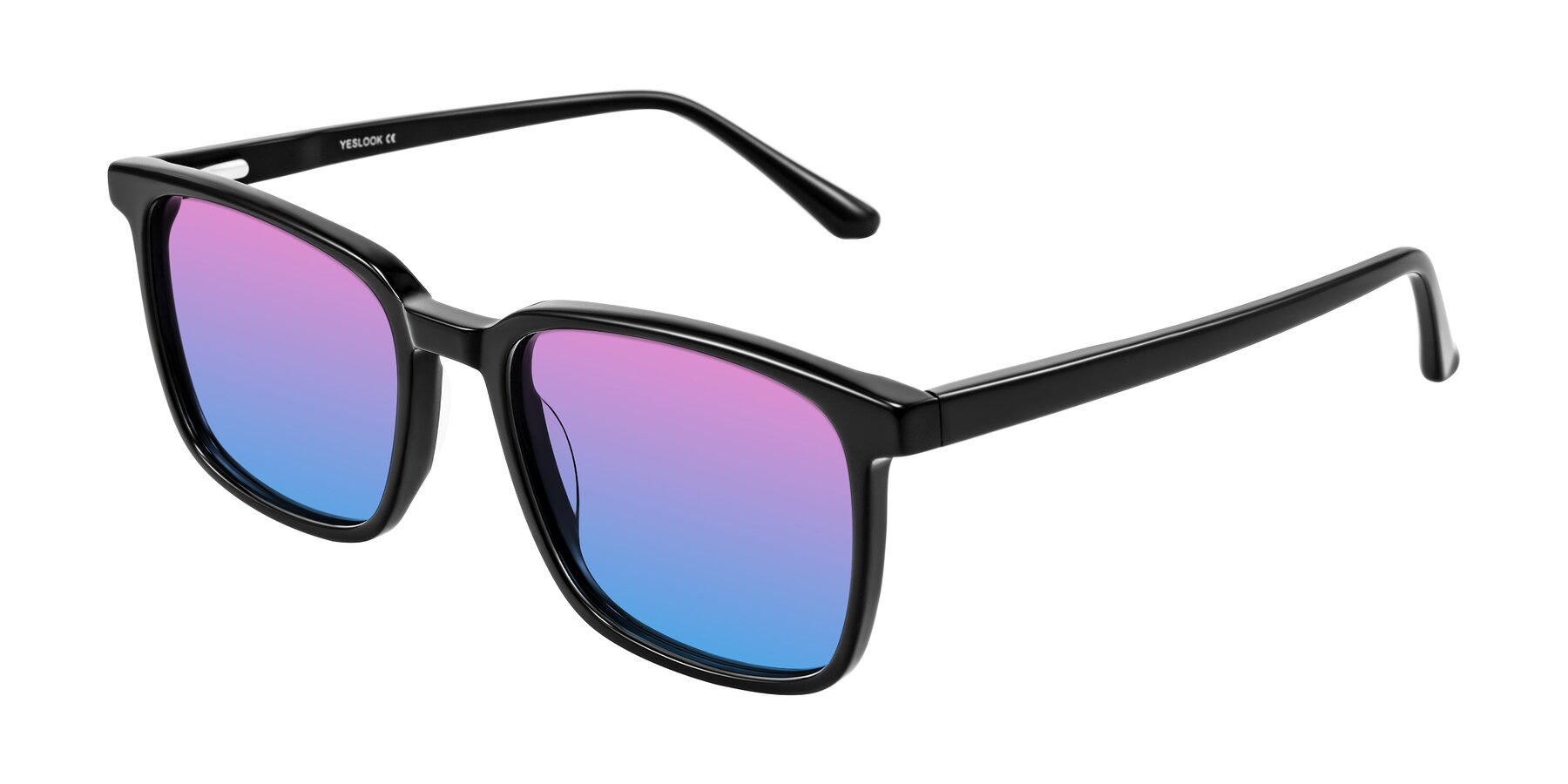 Angle of Murillo in Black with Pink / Blue Gradient Lenses