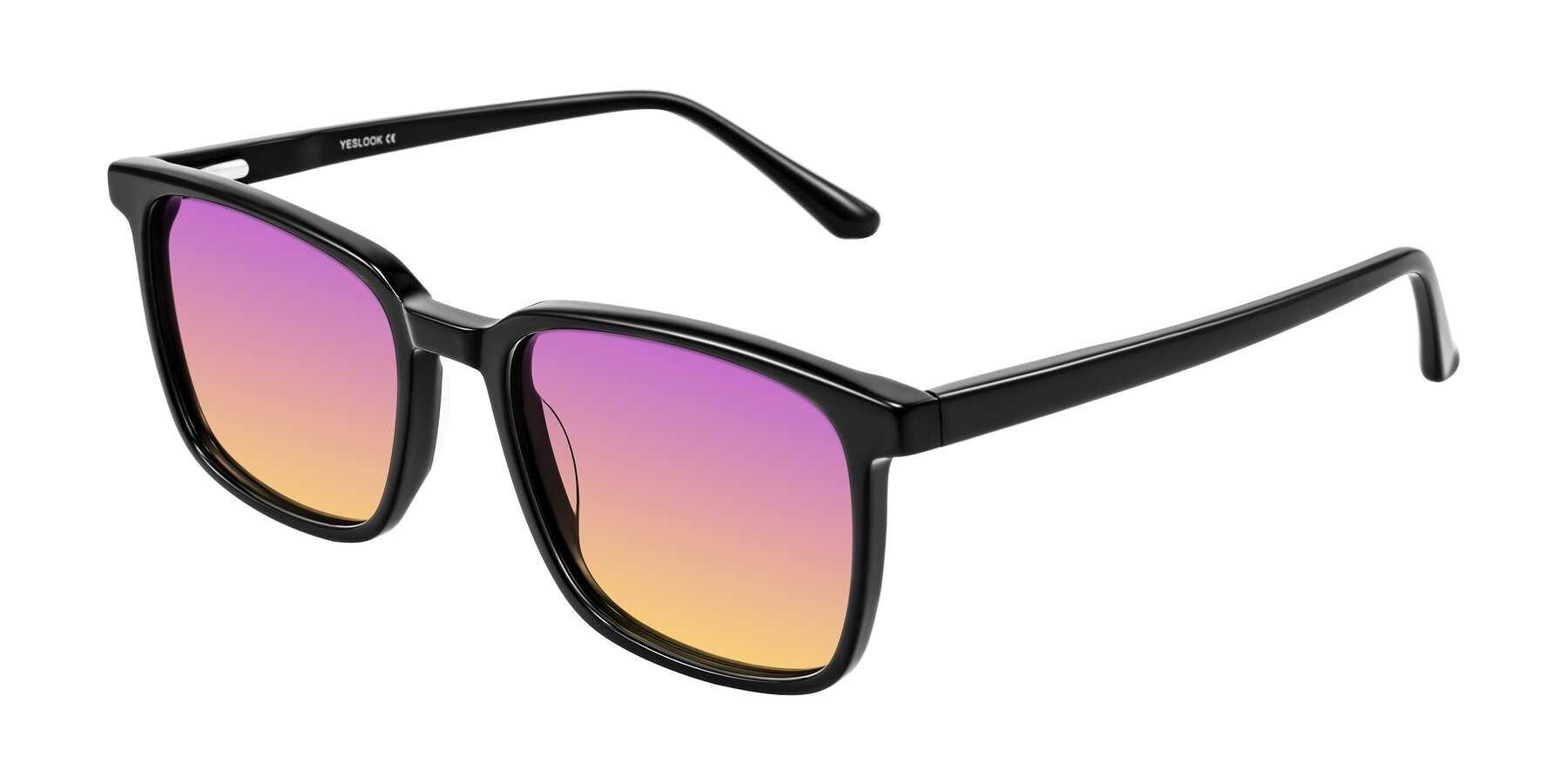 Angle of Murillo in Black with Purple / Yellow Gradient Lenses