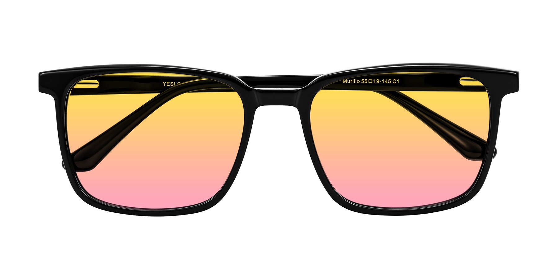 Folded Front of Murillo in Black with Yellow / Pink Gradient Lenses