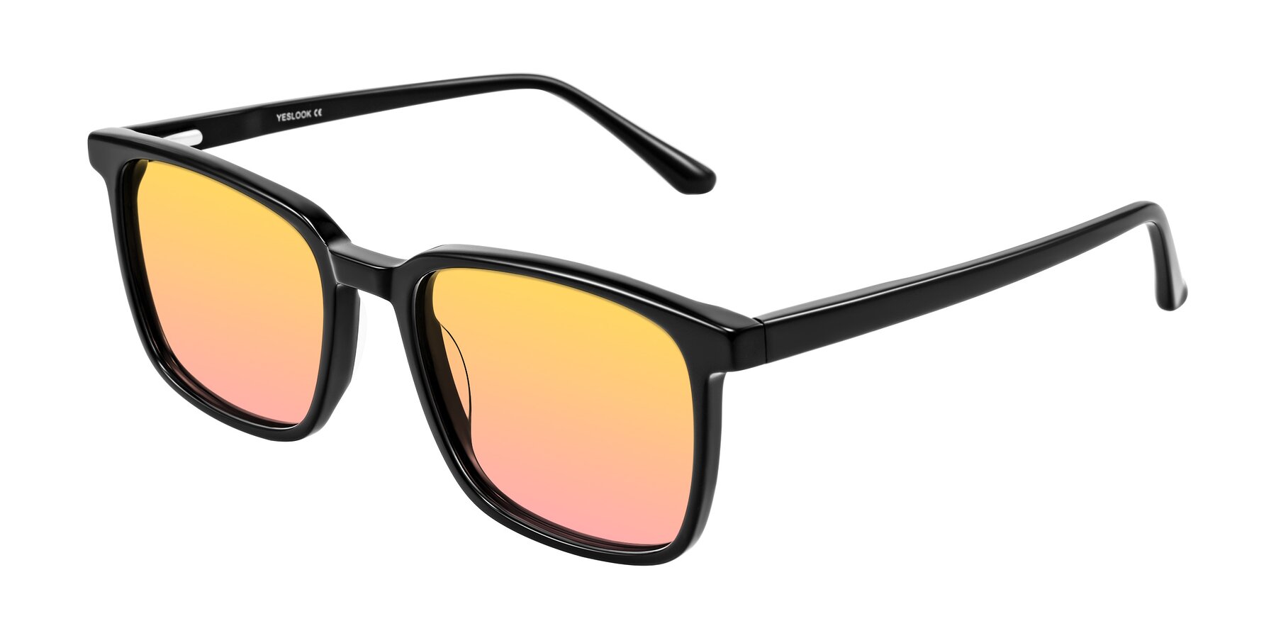 Angle of Murillo in Black with Yellow / Pink Gradient Lenses