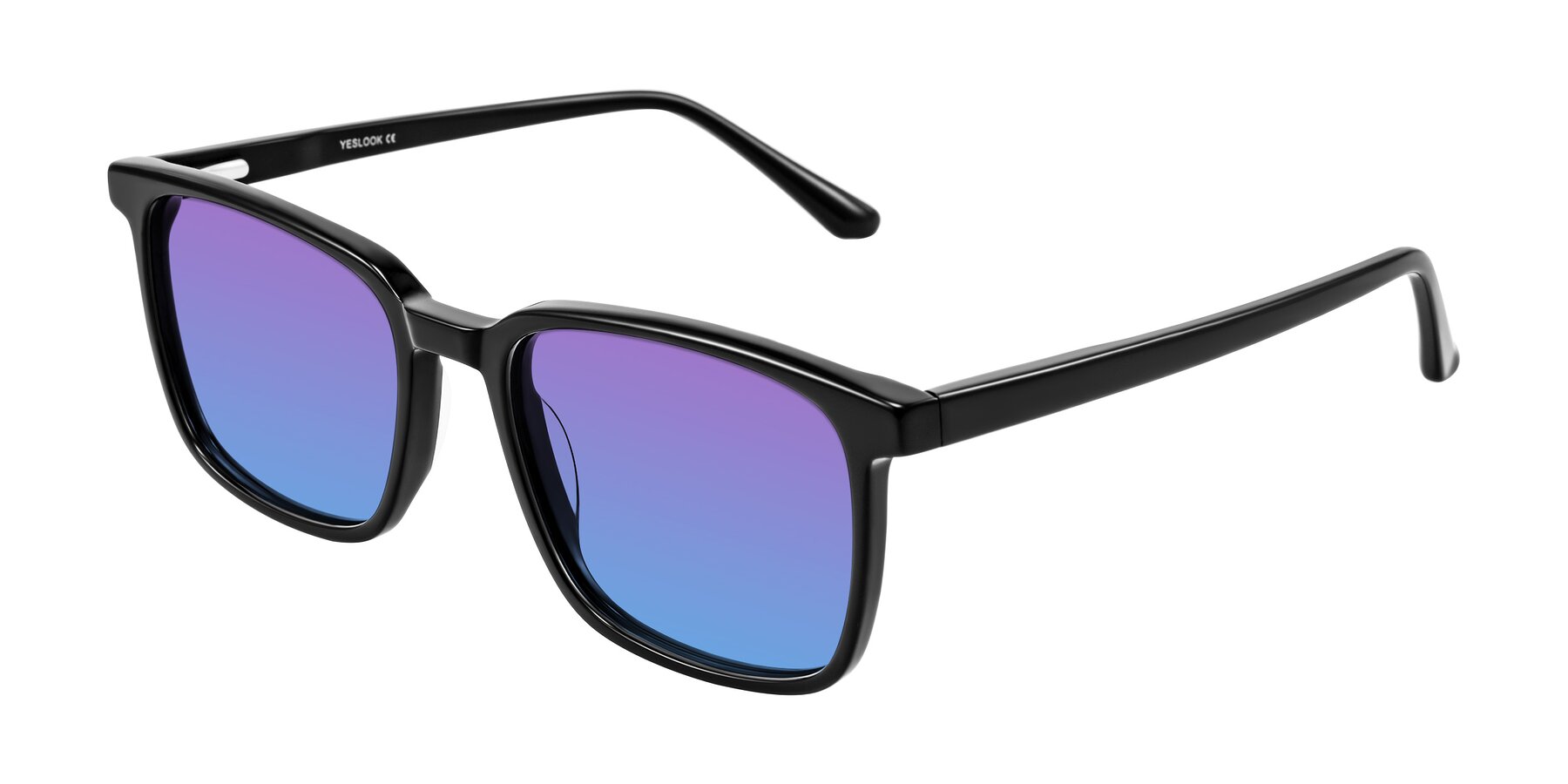 Angle of Murillo in Black with Purple / Blue Gradient Lenses