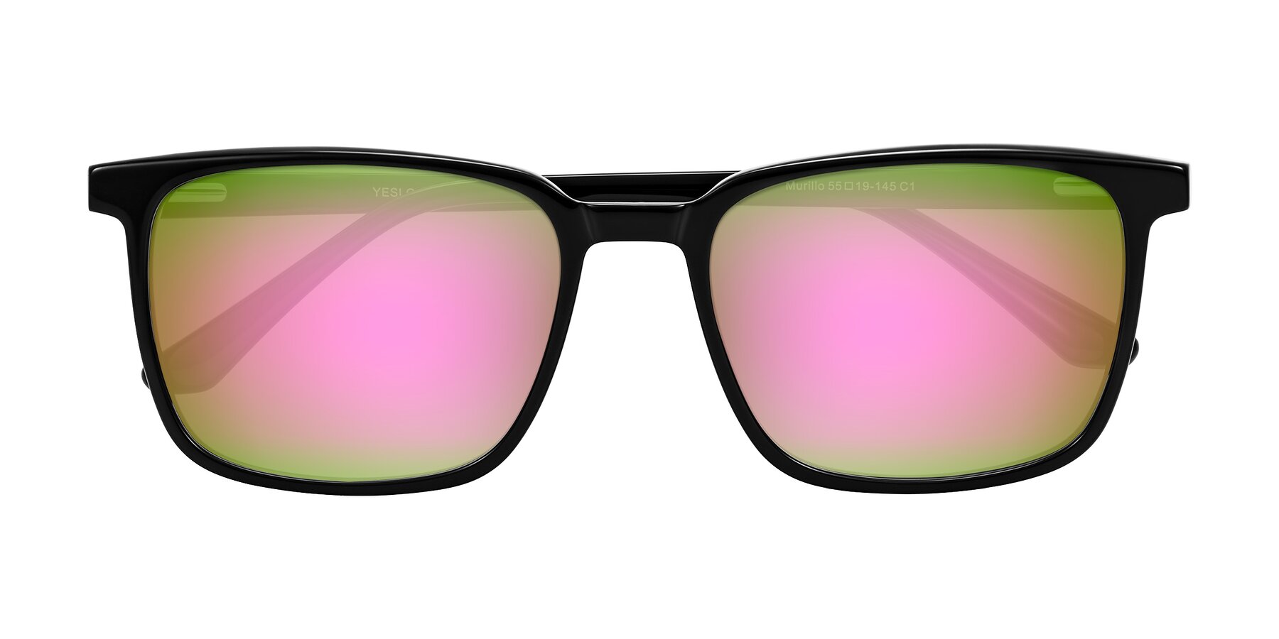Folded Front of Murillo in Black with Pink Mirrored Lenses