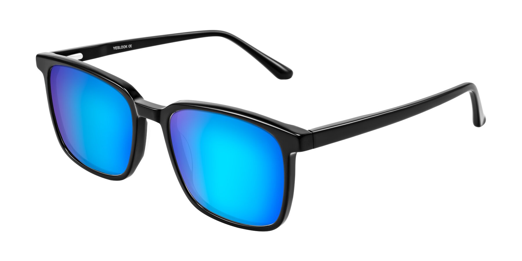 Angle of Murillo in Black with Blue Mirrored Lenses