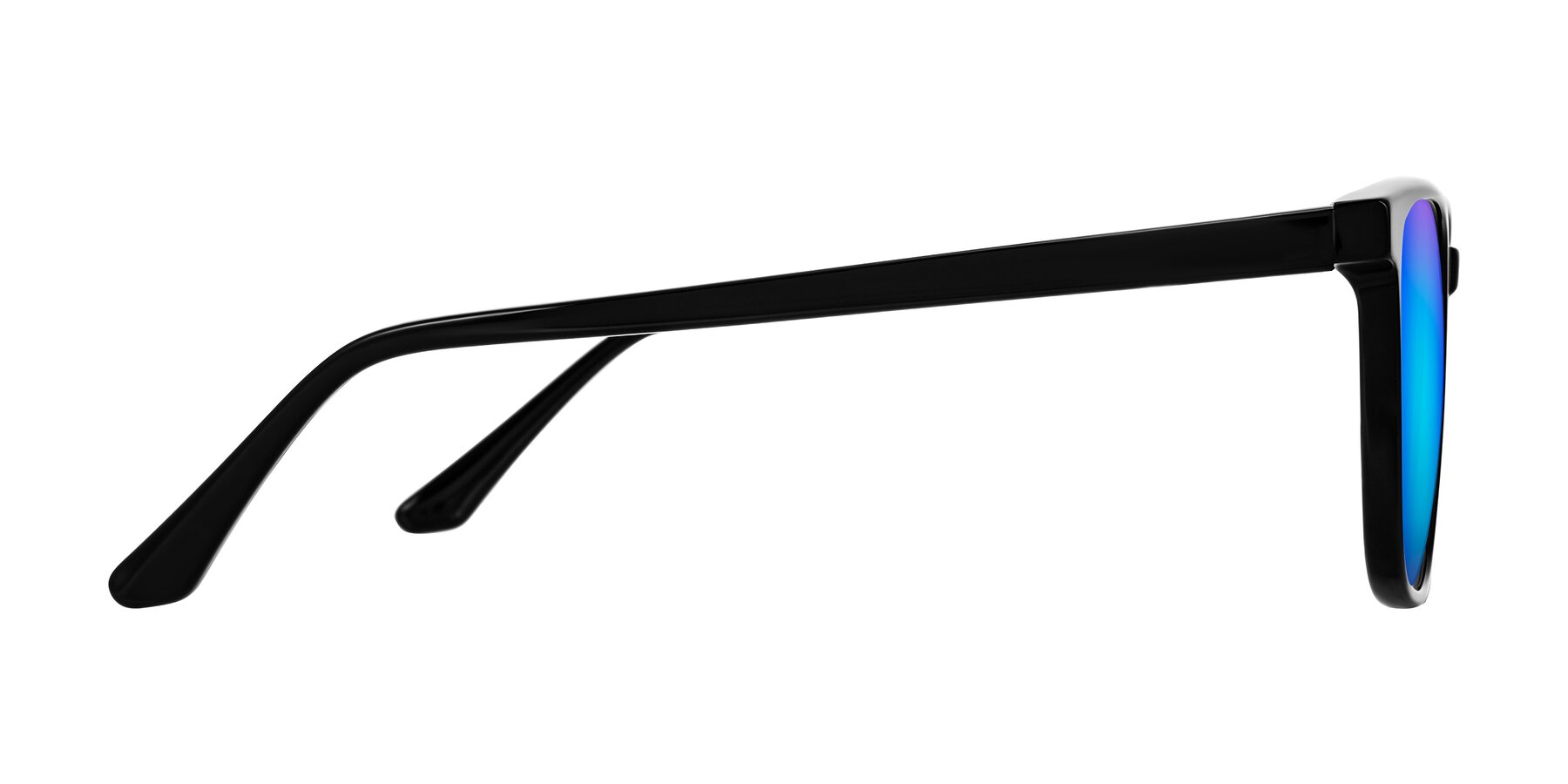 Side of Murillo in Black with Blue Mirrored Lenses