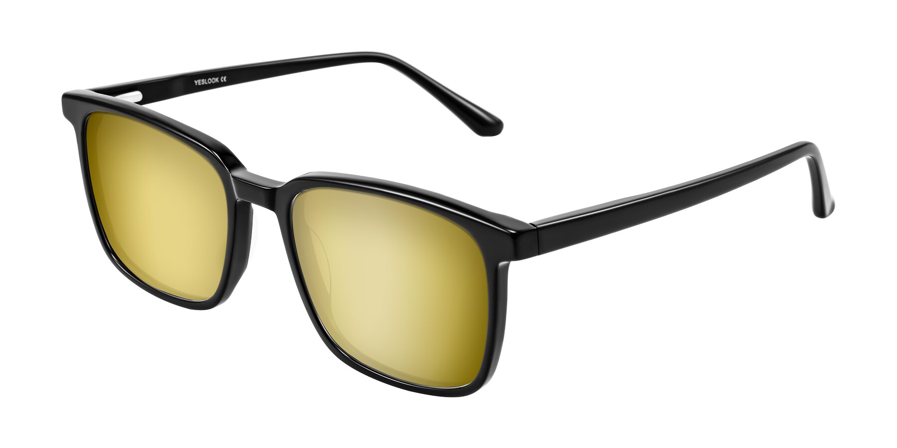 Angle of Murillo in Black with Gold Mirrored Lenses