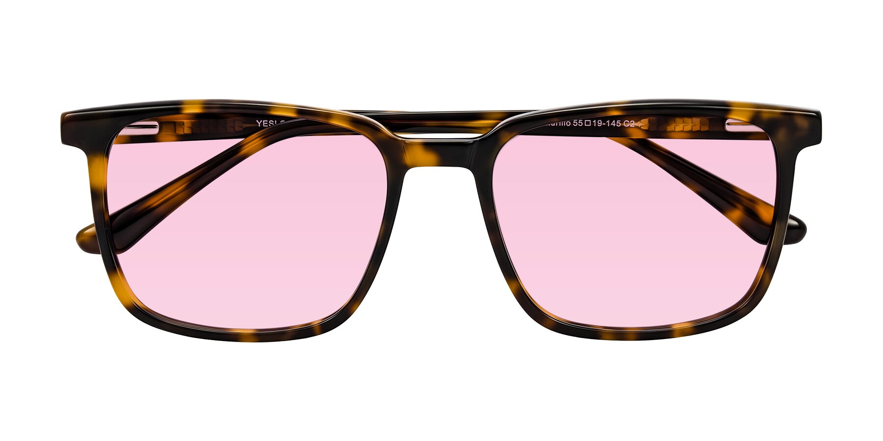 Folded Front of Murillo in Tortoise with Light Pink Tinted Lenses