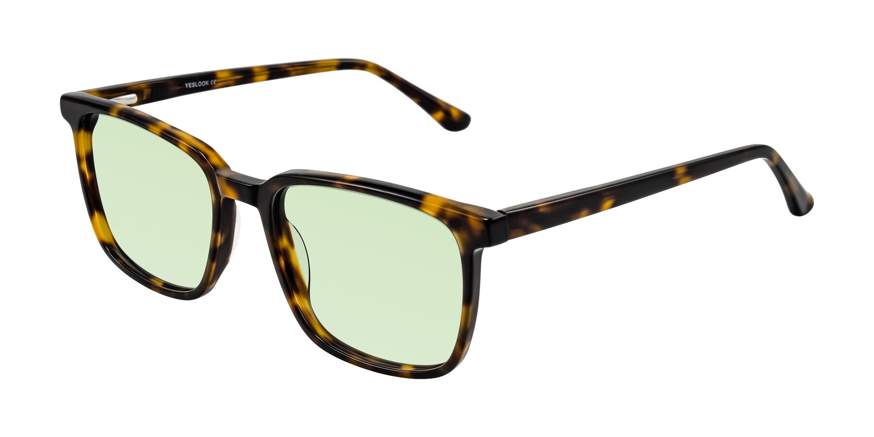 Angle of Murillo in Tortoise with Light Green Tinted Lenses