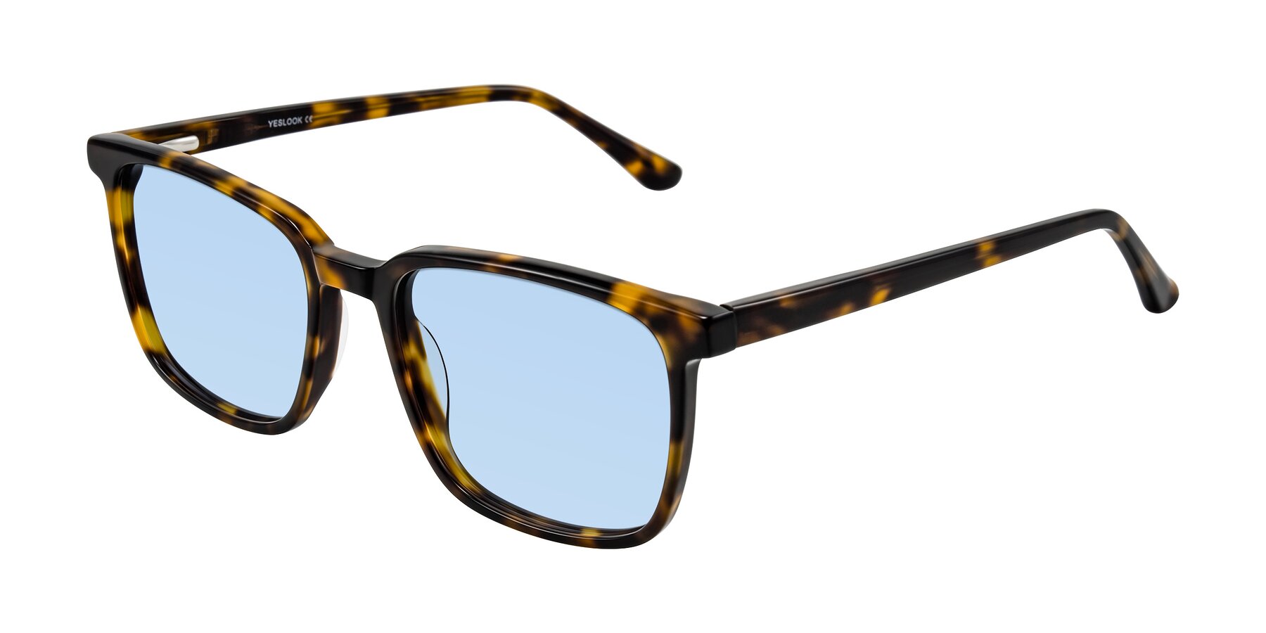 Angle of Murillo in Tortoise with Light Blue Tinted Lenses