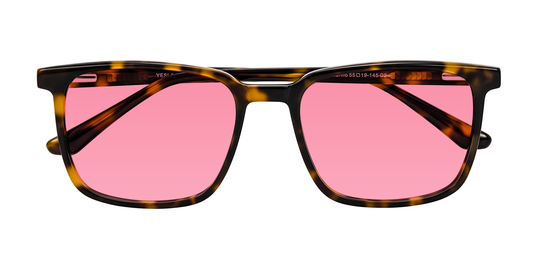 Folded Front of Murillo in Tortoise with Pink Tinted Lenses