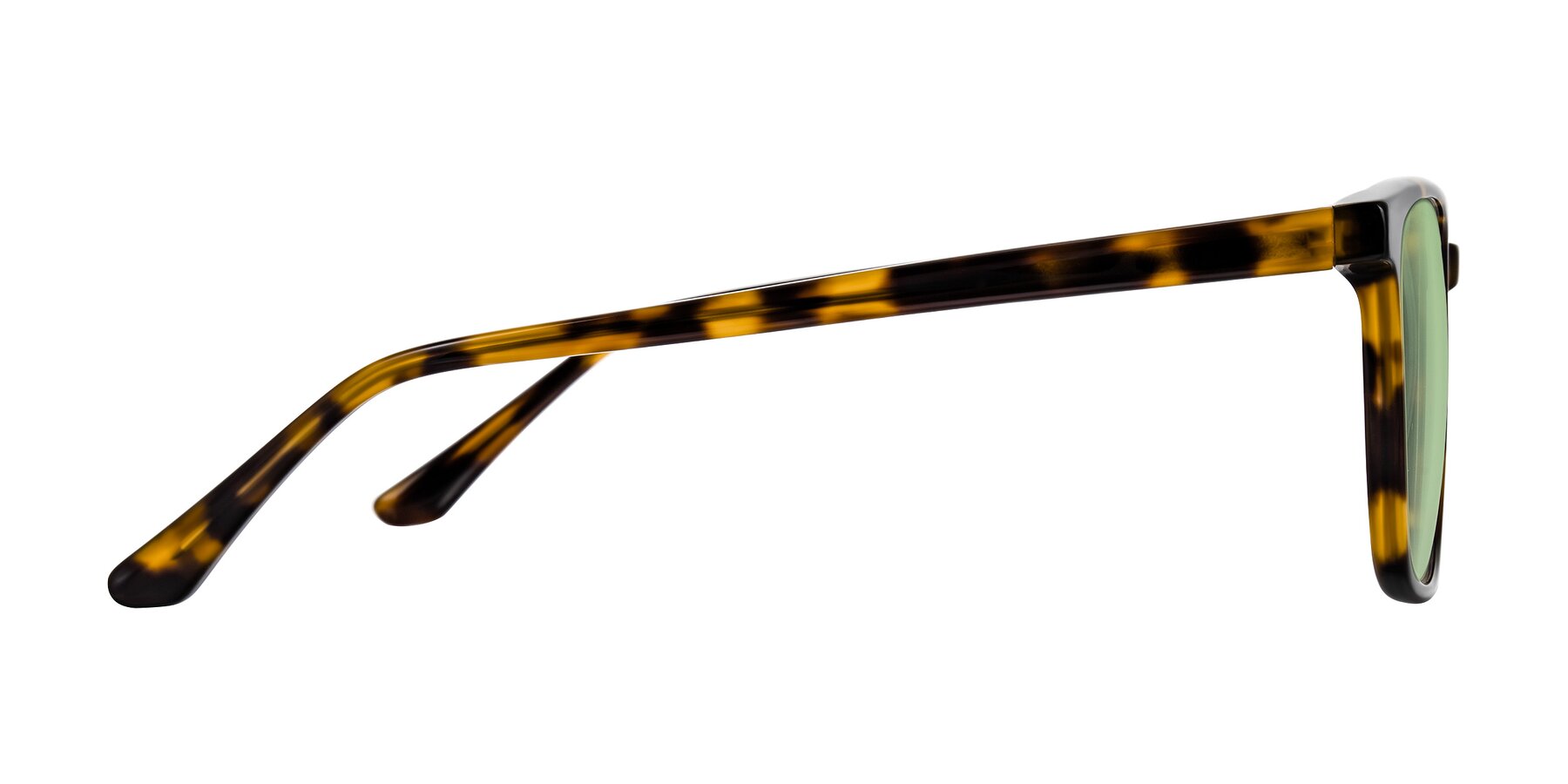 Side of Murillo in Tortoise with Medium Green Tinted Lenses