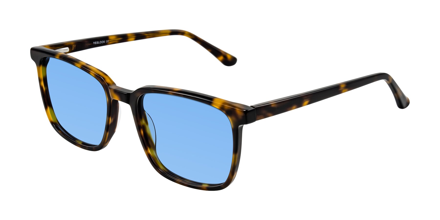 Angle of Murillo in Tortoise with Medium Blue Tinted Lenses