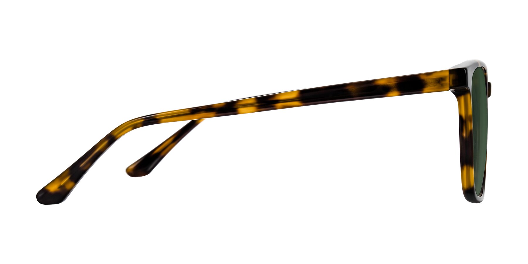 Side of Murillo in Tortoise with Green Tinted Lenses