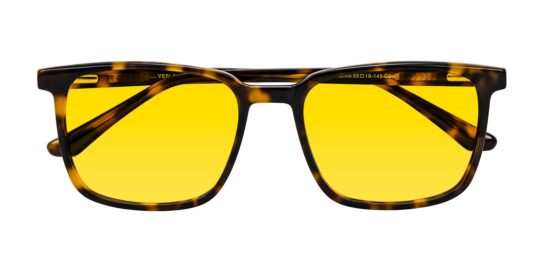 Folded Front of Murillo in Tortoise with Yellow Tinted Lenses