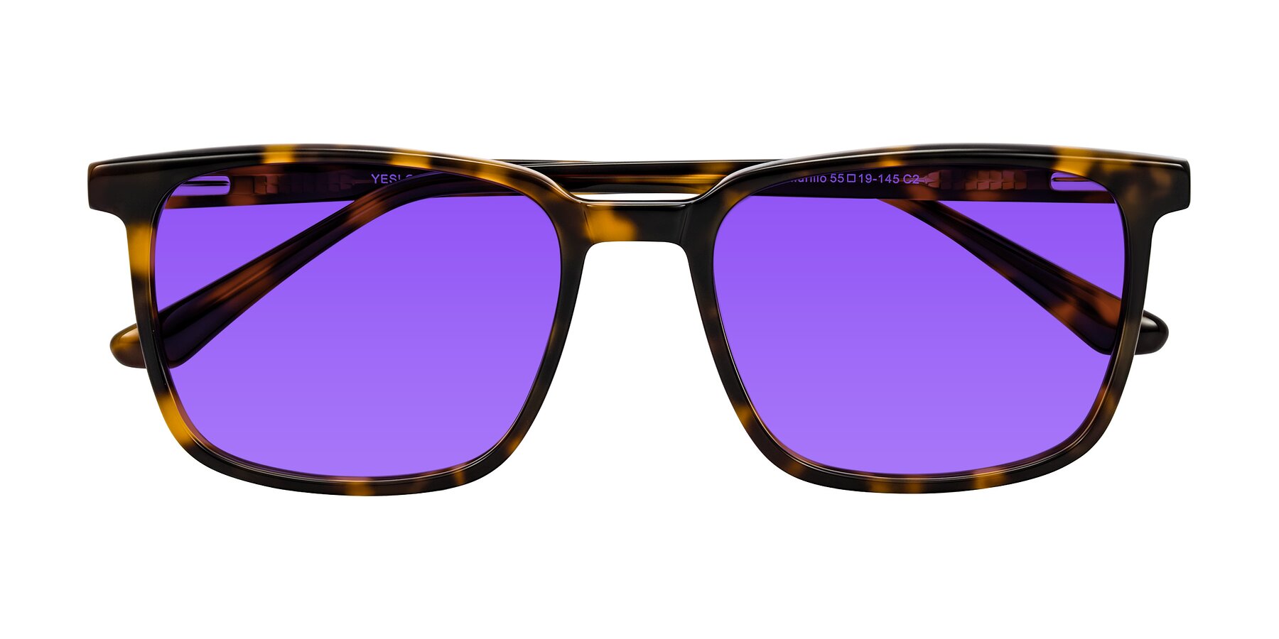 Folded Front of Murillo in Tortoise with Purple Tinted Lenses