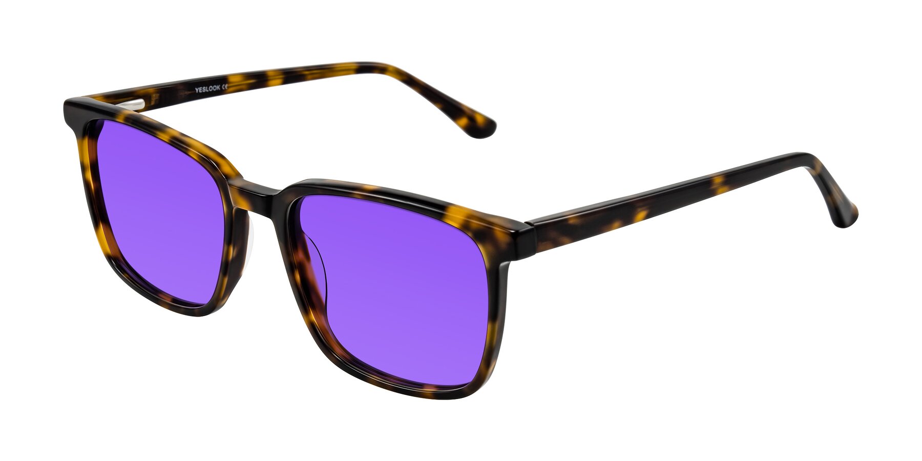 Angle of Murillo in Tortoise with Purple Tinted Lenses