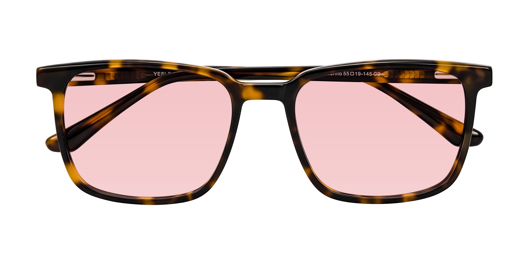 Folded Front of Murillo in Tortoise with Light Garnet Tinted Lenses