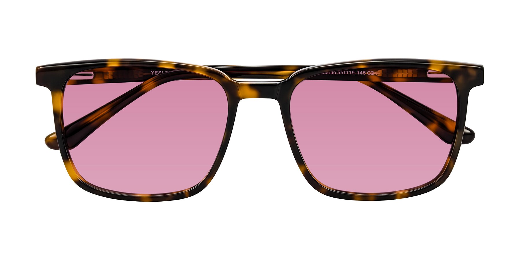 Folded Front of Murillo in Tortoise with Medium Wine Tinted Lenses