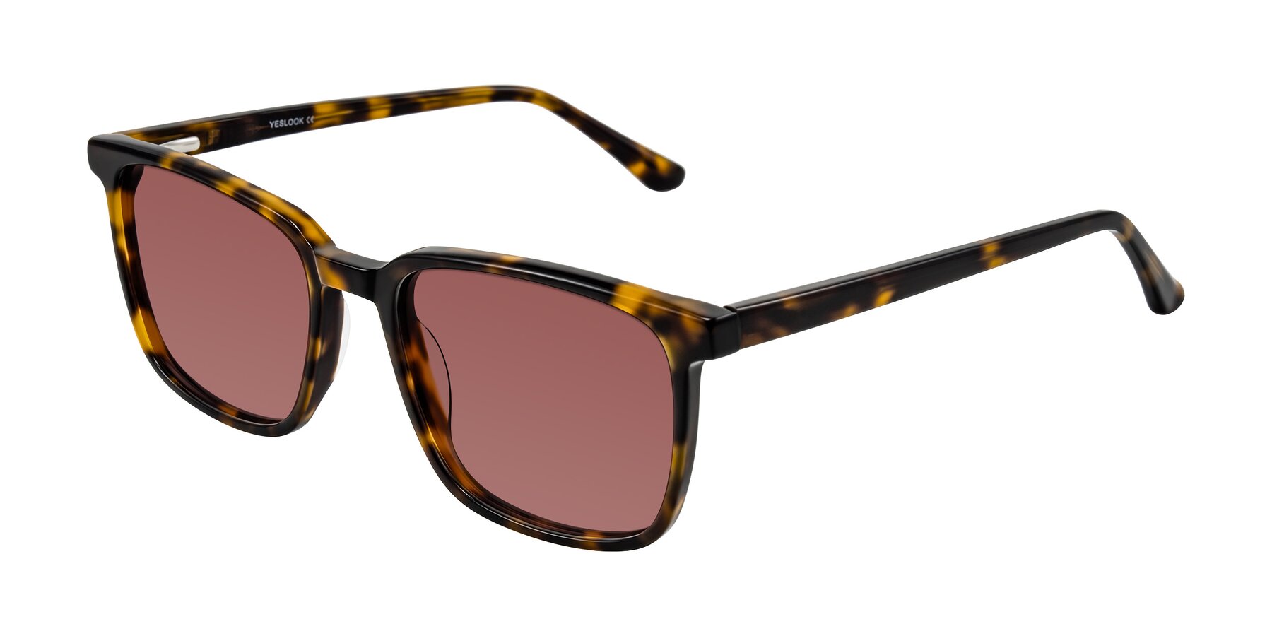 Angle of Murillo in Tortoise with Garnet Tinted Lenses