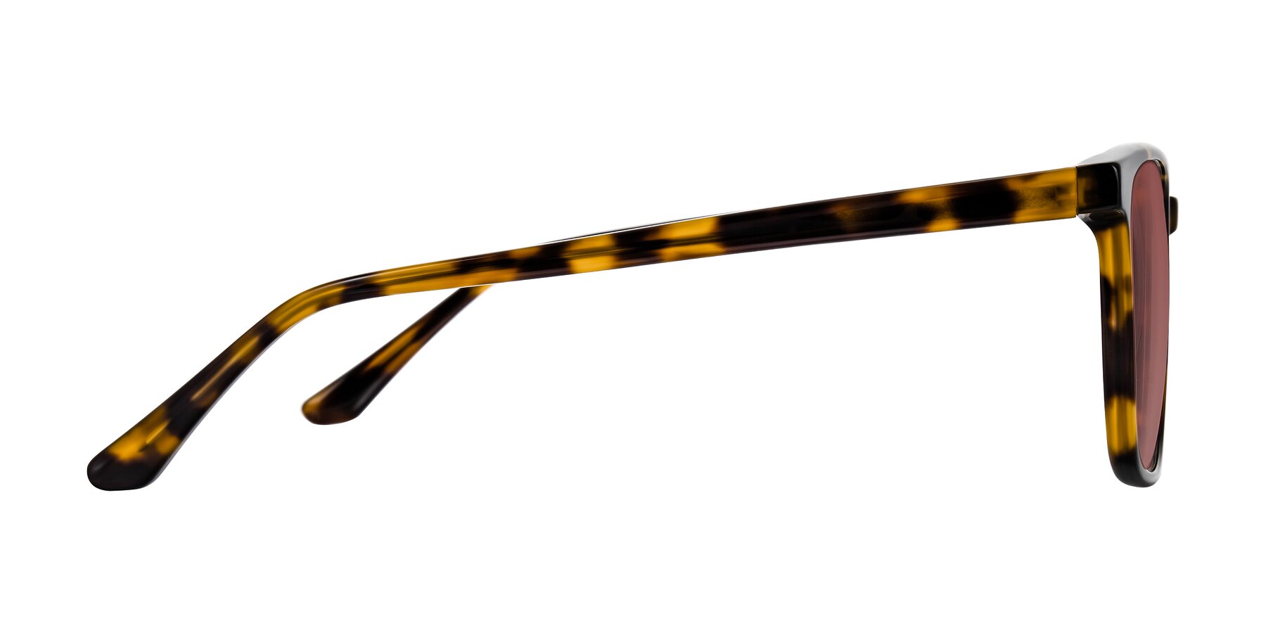 Side of Murillo in Tortoise with Garnet Tinted Lenses